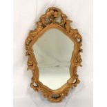 SHAPED GILT PLASTER WALL MIRROR 71.5cm high