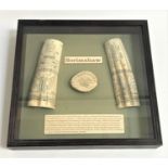 SELECTION OF SCRIMSHAWS three reproduction pieces together with a plaque of the history of the