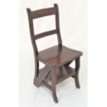 METAMORPHIC WALNUT LIBRARY CHAIR with fold over action and four steps
