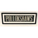 ORIGINAL GLASGOW CORPORATION LINEN TRAM DESTINATION BLIND - POLLOKSHAWS circa 1940s from the older