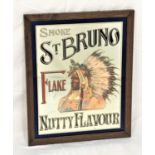 TOBACCO ADVERTISING MIRROR 'Smoke St. Bruno Flake, Nutty Flavour', 59cm x 45.5cm