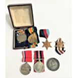 SELECTION OF MEDALS including a WWI pair, British War Medal and Victory Medal to 34781 Cpl. T.B.