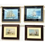 FOUR NAUTICAL THEMED PRINTS including the Cutty Sark, Thermopylae a tea clipper, Shipping off the