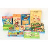 LARGE SELECTION OF CHILDREN'S GAMES including Fisher Price Music Box Record Player, Big Badge