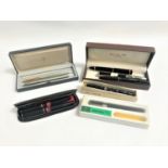 PARKER FIBRE TIP PEN with a stainless steel body and a Parker stainless steel biro, two boxed Jos