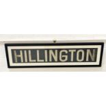 ORIGINAL GLASGOW CORPORATION LINEN TRAM DESTINATION BLIND - HILLINGTON circa 1940s from the older