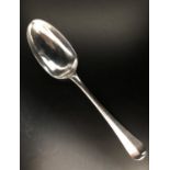 IRISH GEORGE II SILVER HANOVARIAN PATTERN SERVING SPOON with Dublin hallmarks for 1758, maker