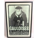 GAULOISES CIGARETTES ADVERTISING POSTER the stylised French man above the strapline 'Gauloises,