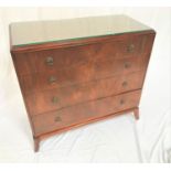 PORT EGLINTON FOR ANDREW THOMSON & SONS WALNUT CHEST with a moulded top above four long drawers,