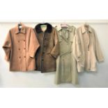 FOUR LADIES COATS comprising a cream double breasted and belted rain mac by Dannimac (The Royal