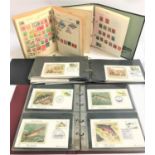 SELECTION OF STAMPS AND FIRST DAY COVERS the two stamp albums with various British and world stamps;