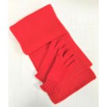 BRIGHT ORANGE RIBBED CASHMERE SCARF with matching cashmere gloves bby McGeorge of Scotland (size