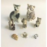 SELECTION OF CAT ORNAMENTS including a Royal Crown Derby limited edition Majestic Kitten, three
