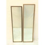 TWO OBLONG GILT FRAME WALL MIRRORS 123cm and 118cm high (2)