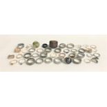 SELECTION OF SILVER AND OTHER RINGS of various sizes and designs, 1 box