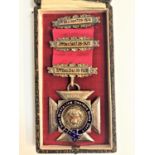 ROYAL ORDER OF BUFFALOES silver and enamel order of merit with inscription to verso 'This Order Of