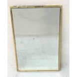 GILT METAL BAMBOO EFFECT WALL MIRROR with a bevelled plate, 86cm high