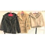 LADIES SHORT MINK JACKET in pale grey, the lining marked 'Karter' and monogrammed 'MG' with an