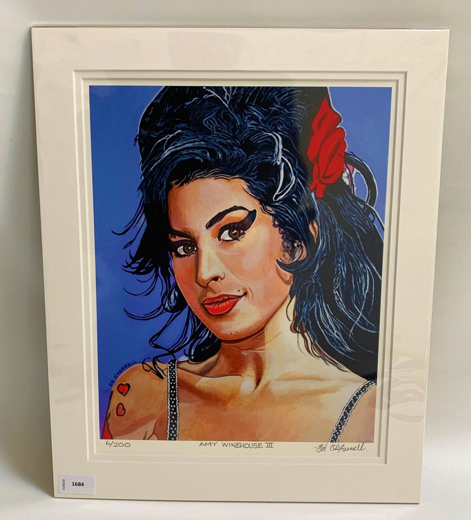 ED O'FARRELL Amy Winehouse III, print, signed and numbered 6/200, 37cm x 29cm