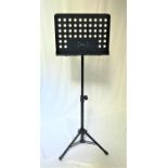 LAWRENCE MUSIC STAND on adjustable tripod stand, with perforated sheet metal sheet holder