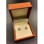 PAIR OF DIAMOND STUD EARRINGS the round brilliant cut diamond on each approximately 0.6cts, in