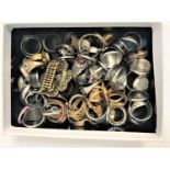 LARGE SELECTION OF COSTUME JEWELLERY RINGS of various sizes and designs, including stone set