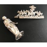 SILVER FIGURAL FINIAL in the form of a woman in flowing robes, Birmingham hallmarks with