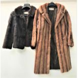 TWO VINTAGE LADIES MINK JACKETS both marked Karter of Scotland, one a short dark brown example,