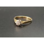 DIAMOND SOLITAIRE RING the illusion set diamond approximately 0.05cts, on eighteen carat gold shank,