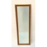 GILT FRAME OBLONG WALL MIRROR with a bevelled plate, 119cm high