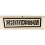 ORIGINAL GLASGOW CORPORATION LINEN TRAM DESTINATION BLIND - CROOKSTON circa 1940s from the older