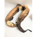 LADIES MINK STOLE in dark brown, 152cm long, a full body pale mink stole, 102cm long and a narrow