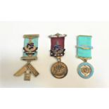 THREE MASONIC MEDALS relating to Wharton Lodge No.2045, with two examples in silver gilt and enamel,