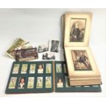 SELECTION OF CIGARETTE CARDS, POST CARDS AND PHOTOGRAPHS including a Wills's Cigarette Card Album