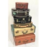 SELECTION OF VINTAGE CASES including a faux crocodile skin ladies overnight case; and other cases of