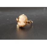CAMEO DRESS RING on nine carat gold shank, ring size L and approximately 2 grams