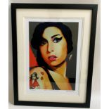 ED O'FARRELL Amhy Winehouse, print, signed and numbered 2/200, framed, 36cm x 25.5cm