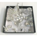 SELECTION OF SWAROVSKI AND OTHER CRYSTAL ITEMS comprising Swarovski animals - a hedgehog, a mouse, a