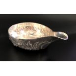 GEORGE III SILVER PAP BOAT with embossed floral and scroll decoration, London hallmarks for 1766,