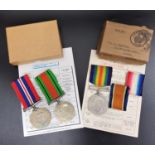 THREE WWI MEDALS including two Defence Medals and a War Medal, boxed