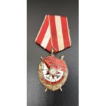 SOVIET RUSSIAN ORDER OF THE RED BANNER MEDAL numbered to the back 195449