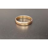 FOURTEEN CARAT GOLD WEDDING BAND ring size R-S and approximately 2.8 grams