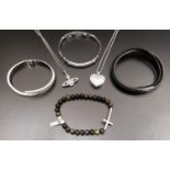 GOOD SELECTION OF FASHION JEWELLERY comprising a Mont Blanc multi strand leather bracelet, a Michael