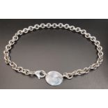 TIFFANY AND CO. SILVER RETURN TO TIFFANY OVAL TAG CHOKER the belcher link chain with oval tag