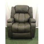 LEATHER RECLINING ARMCHAIR with power heat and massage function, the lift up arm rests with