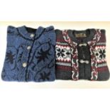 NORWEGIAN NORDSTRIKK PURE WOOL CARDIGAN of patterned design with metal fastenings; together with a