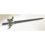 CHINESE STYLE HALBERD IRON HEAD with a flattened spear head and curved blade face with a down turned