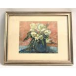 OIL ON BOARD STILL LIFE OF VASE OF FLOWERS signed Vanna, 21cm x 24.5cm