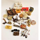 MIXED LOT OF COLLECTABLES including various opera glasses, Bank Of Scotland £1 note, bosun's
