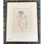 BRITISH SCHOOL The child, watercolour, indistinctly signed and dated 1953, 30cm x 21.5cm